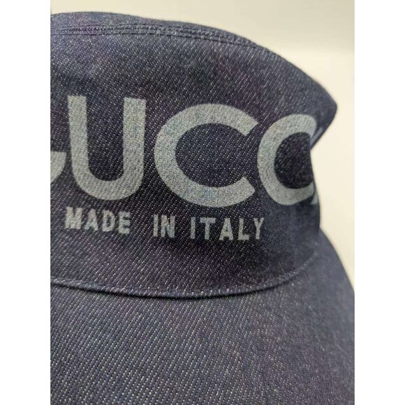 Gucci Lasered Denim Bucket Hat Dark Blue L 803042 - Picture 9 of 12